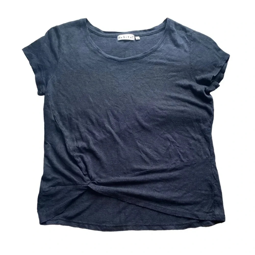 HABITAT Black Linin Knot Front Tee size XS